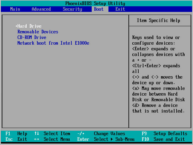 BIOS-Boot-menu